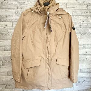 Lands' End Women's 3 in 1 Systems Jacket Quilted Vest Tan‎ Ivory Size Large NWT